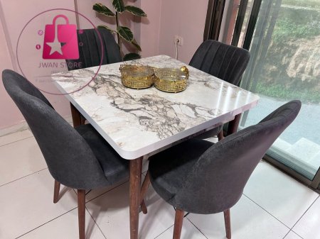 طاولة سفرة مربع" ماربل"