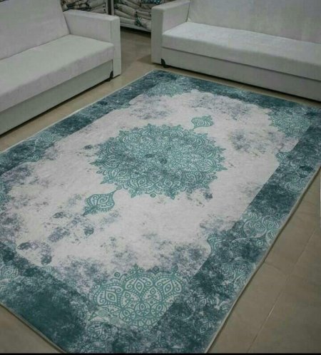 كفر ابيض مزخرف ازرق