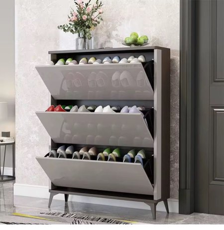 خزانة احذية " رمادي- اسود" A23