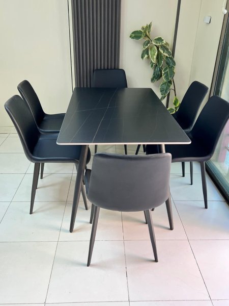 طاولة شايش"اسود" 6 كراسي (102)